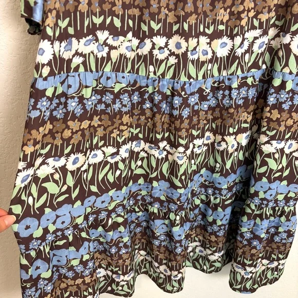 J. McLaughlin Hortense Chocolate Brown Falmouth Floral Midi Dress Women’s Large - Picture 7 of 13